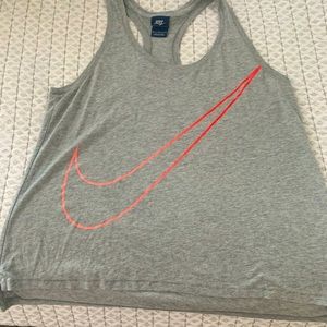 Nike racer back tank top with pink swoosh